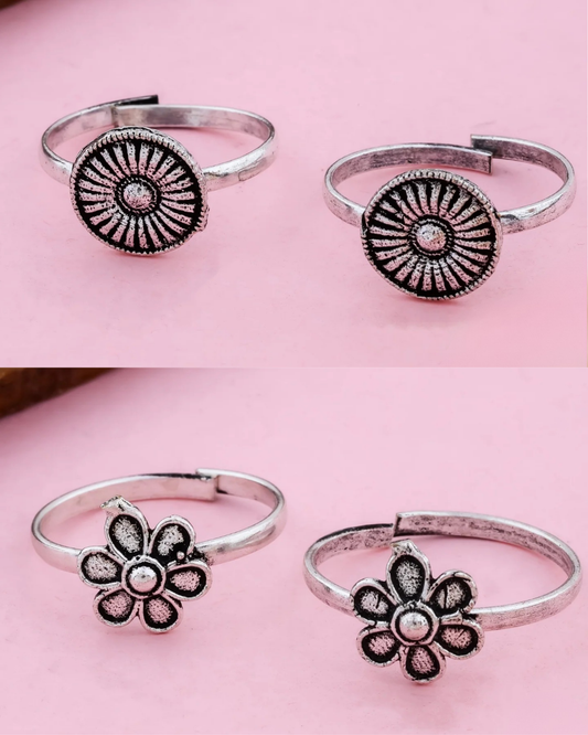 Sujata and Rupa Toe Ring - Combo - Set of 2