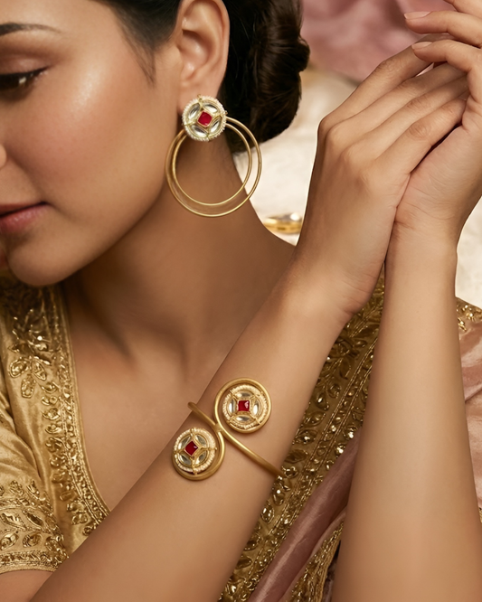 Sumaira Combo of earrings and kada