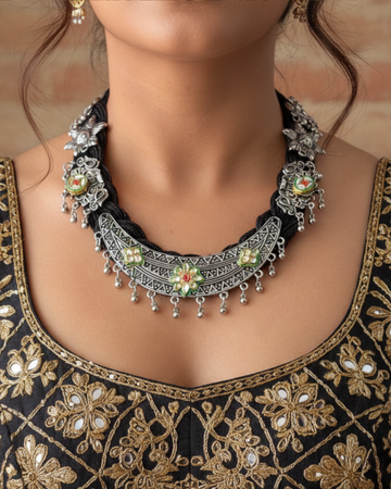 Sumitra Black Jute Necklace