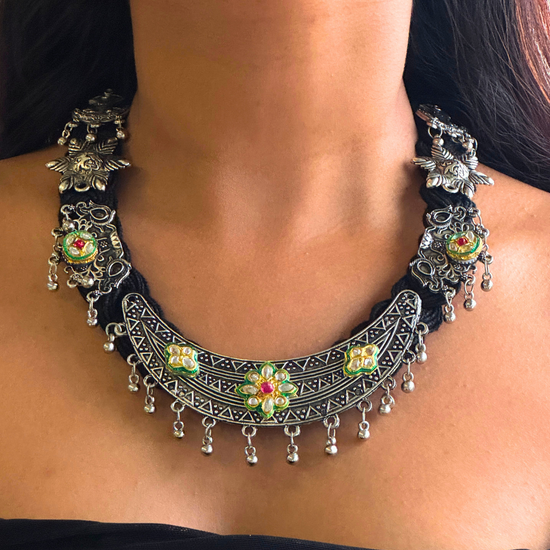Sumitra Black Jute Necklace