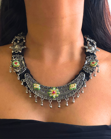 Sumitra Black Jute Necklace