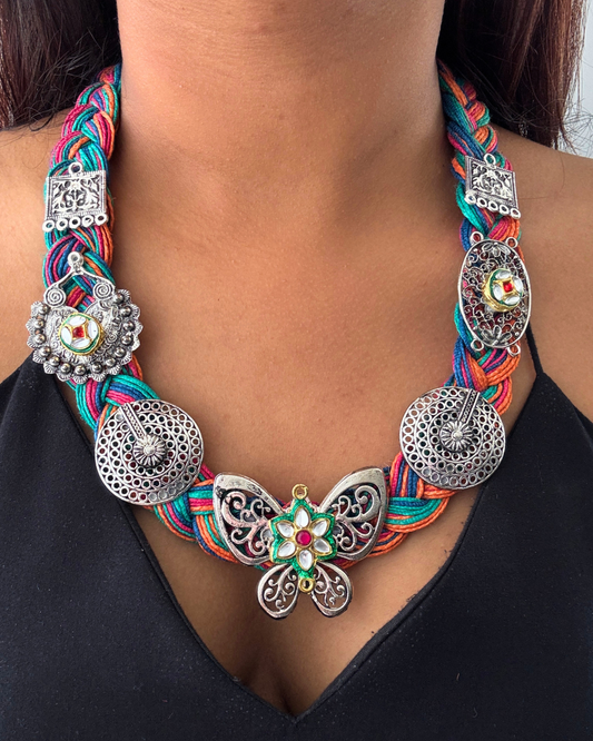 Titli Muticolour Jute Necklace