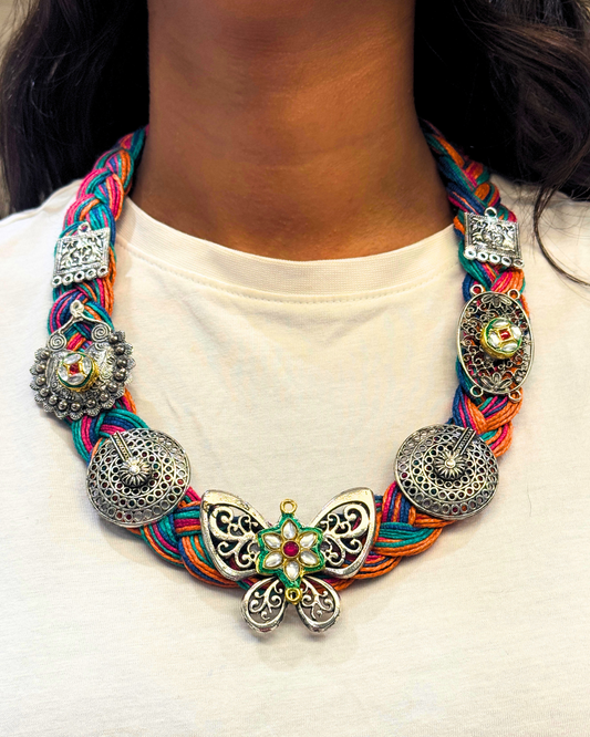 Titli Muticolour Jute Necklace