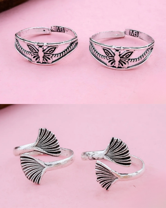 Titli and Oyster Toe Ring - Combo - Set of 2
