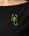 Blue Scorpio Brooch