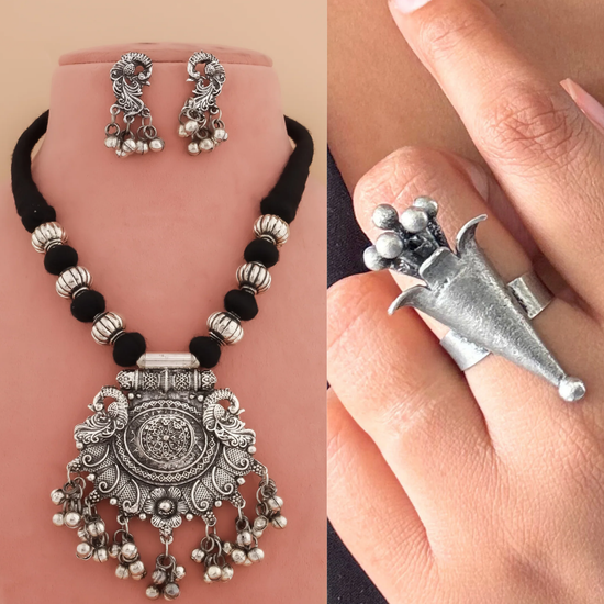 Vidya choker set with ring