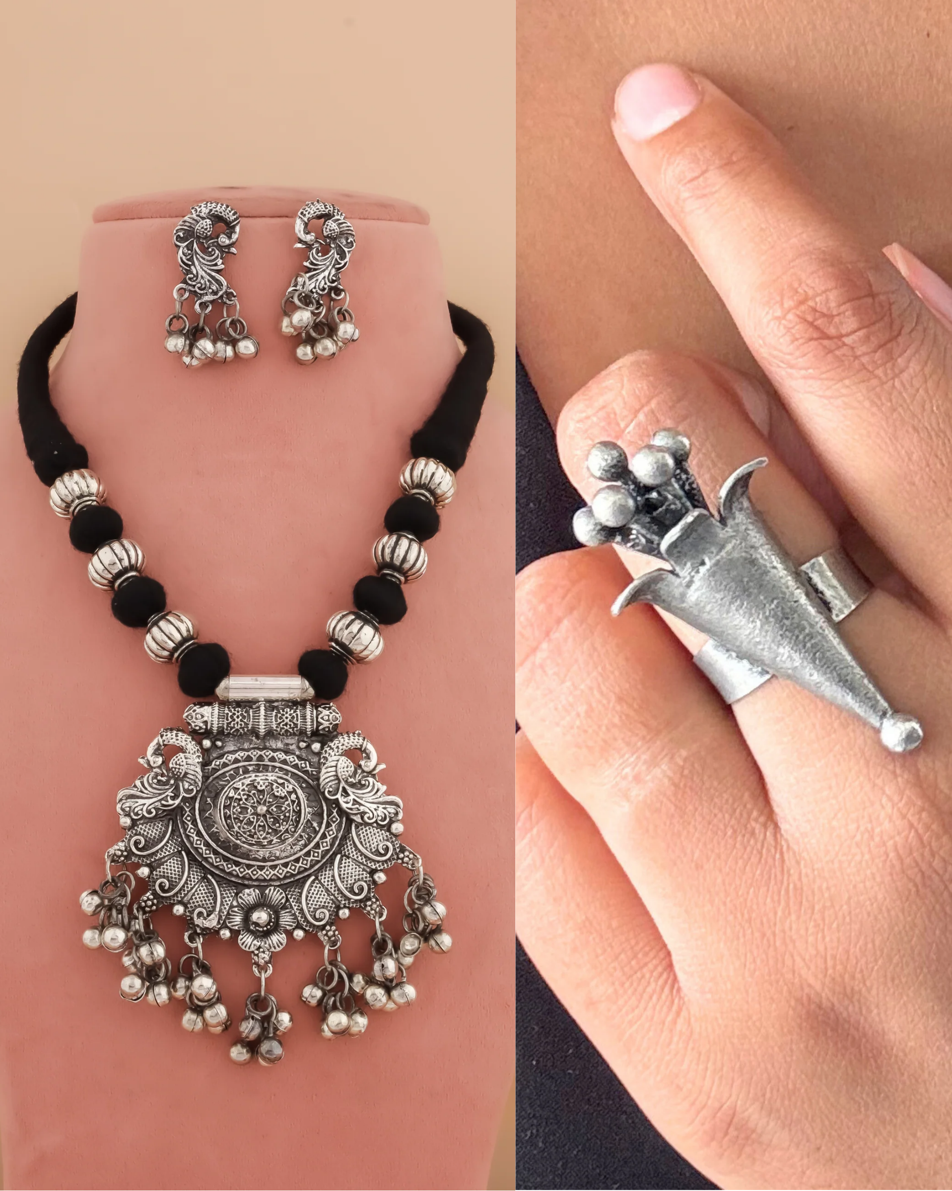 Vidya choker set with ring