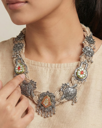 Amani Beige Jute Necklace