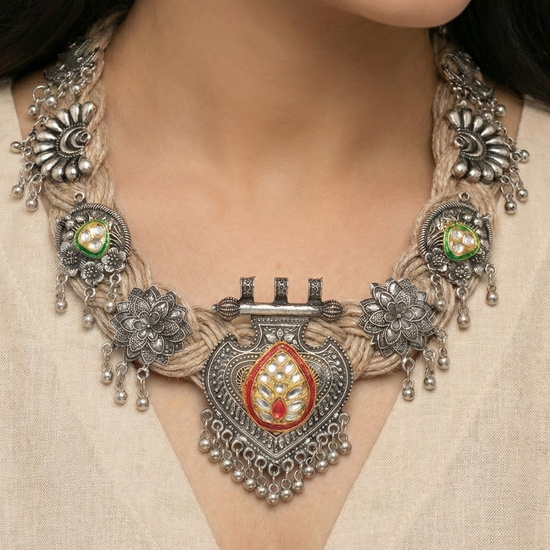 Chetna Beige Jute Necklace