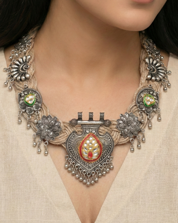 Chetna Beige Jute Necklace