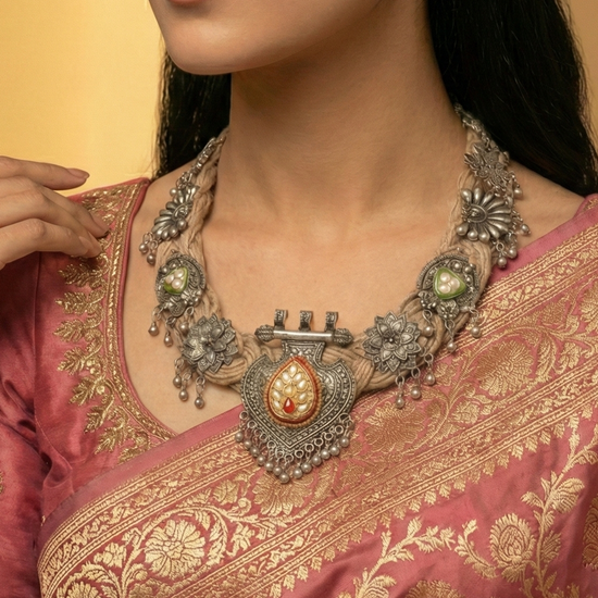 Chetna Beige Jute Necklace