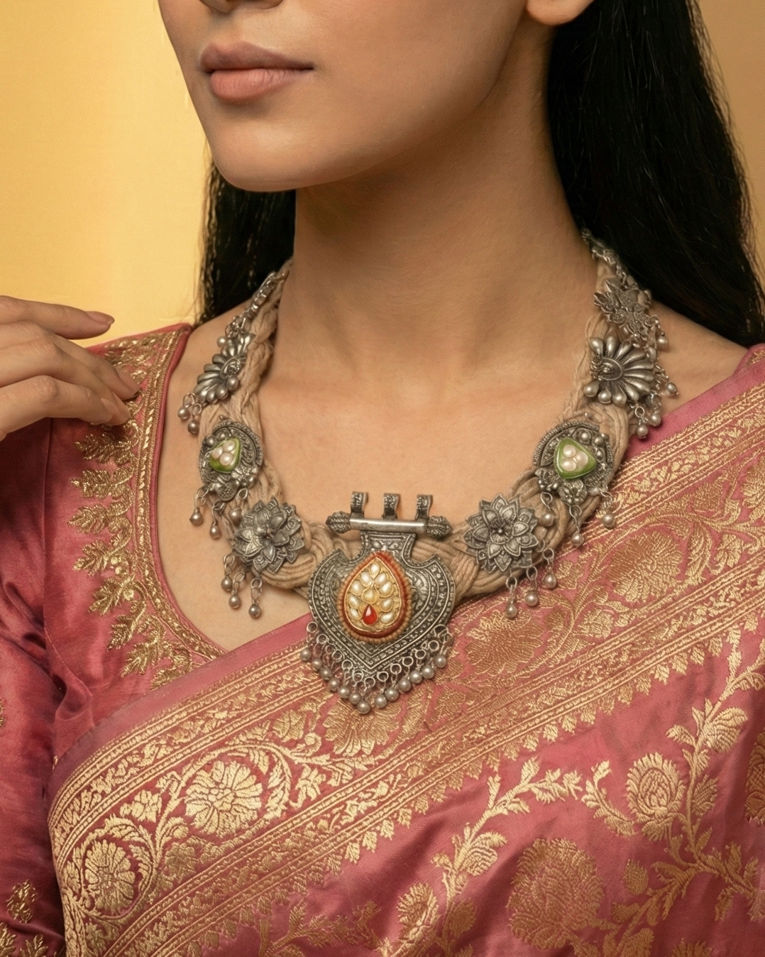 Chetna Beige Jute Necklace