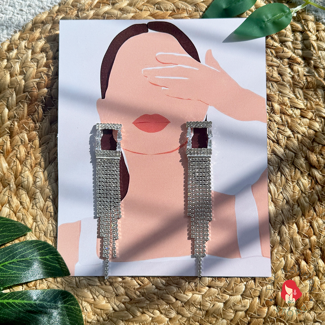 Rhinestone diamond earrings: Ella