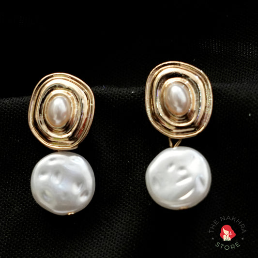 Gold and Pearl Earrings