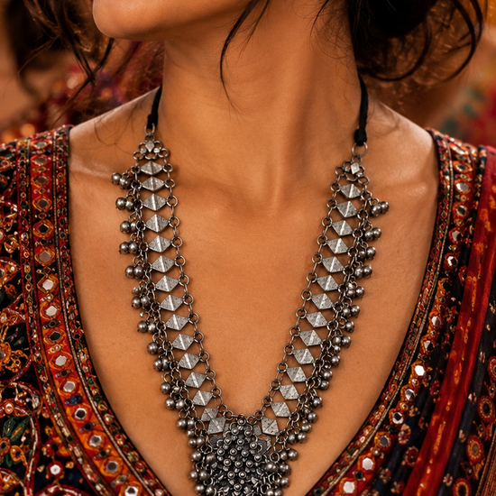 Aradhna Oxidised Necklace Set