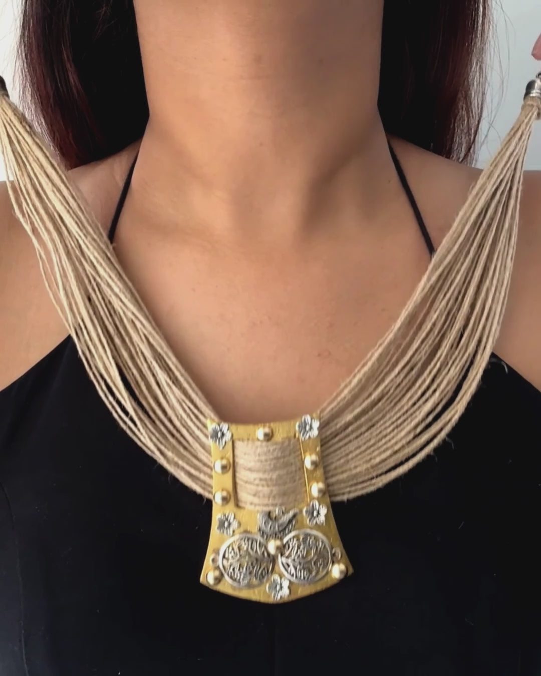 Prachi Beige Jute Necklace