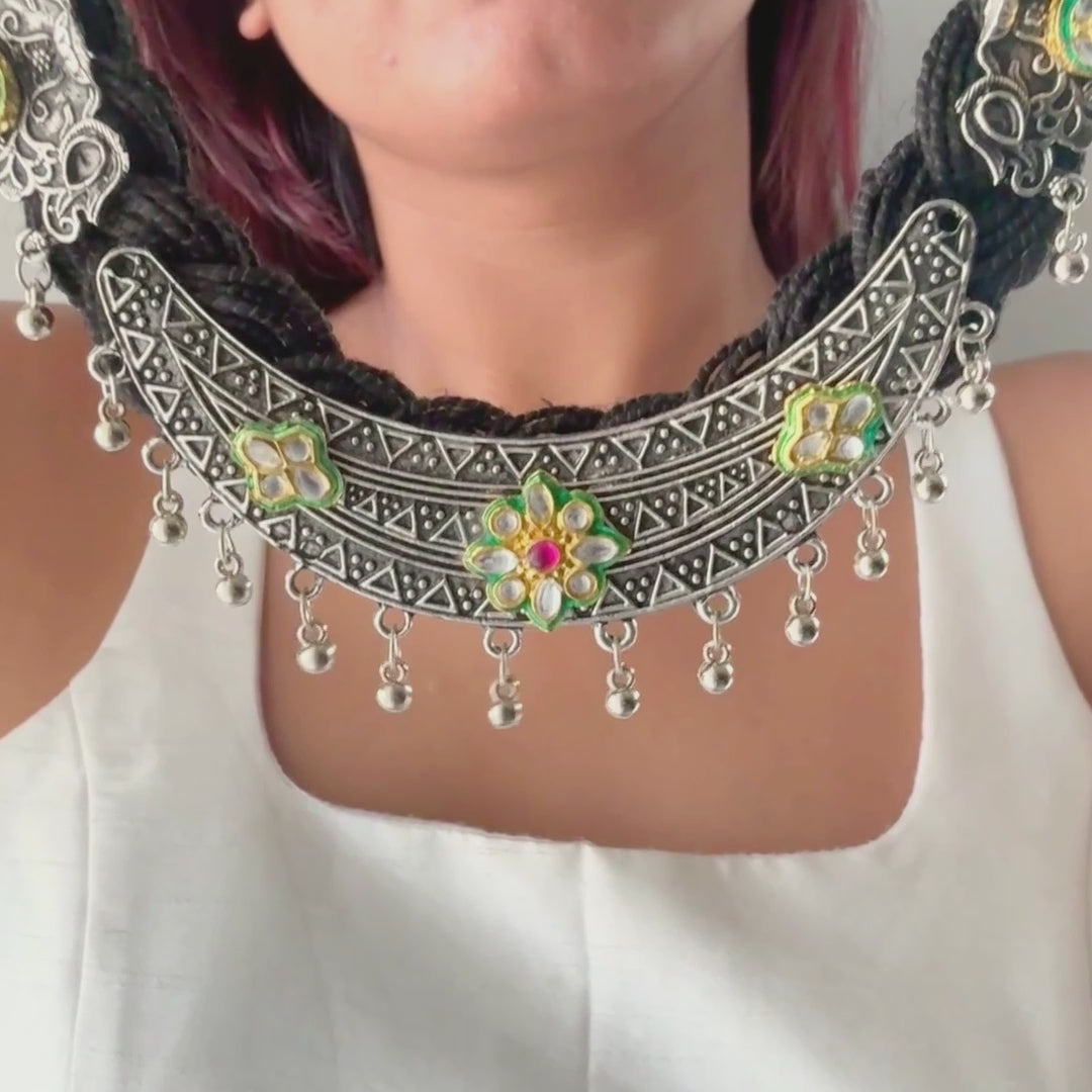 Sumitra Black Jute Necklace