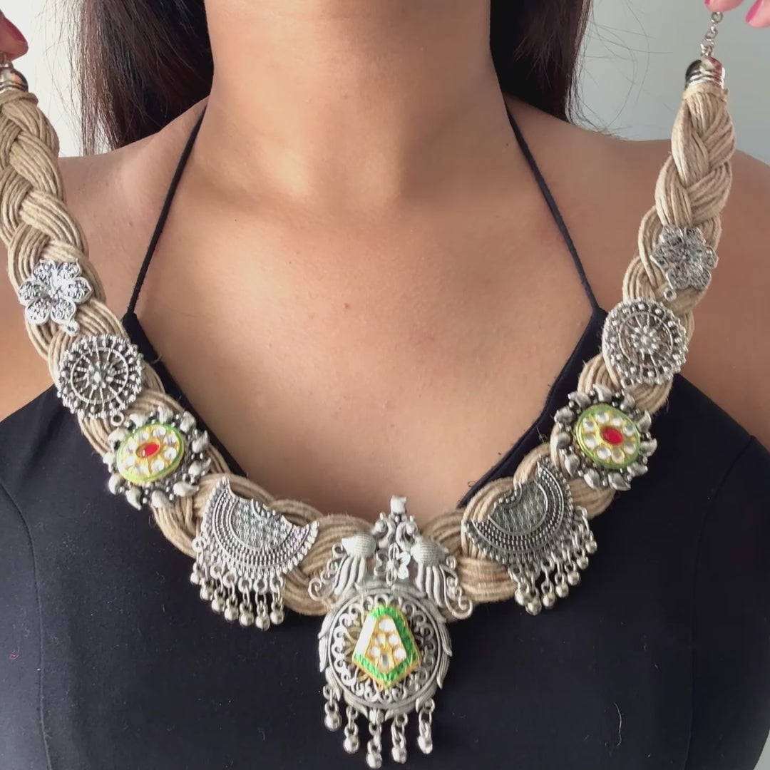 Sugandha Beige Jute Necklace