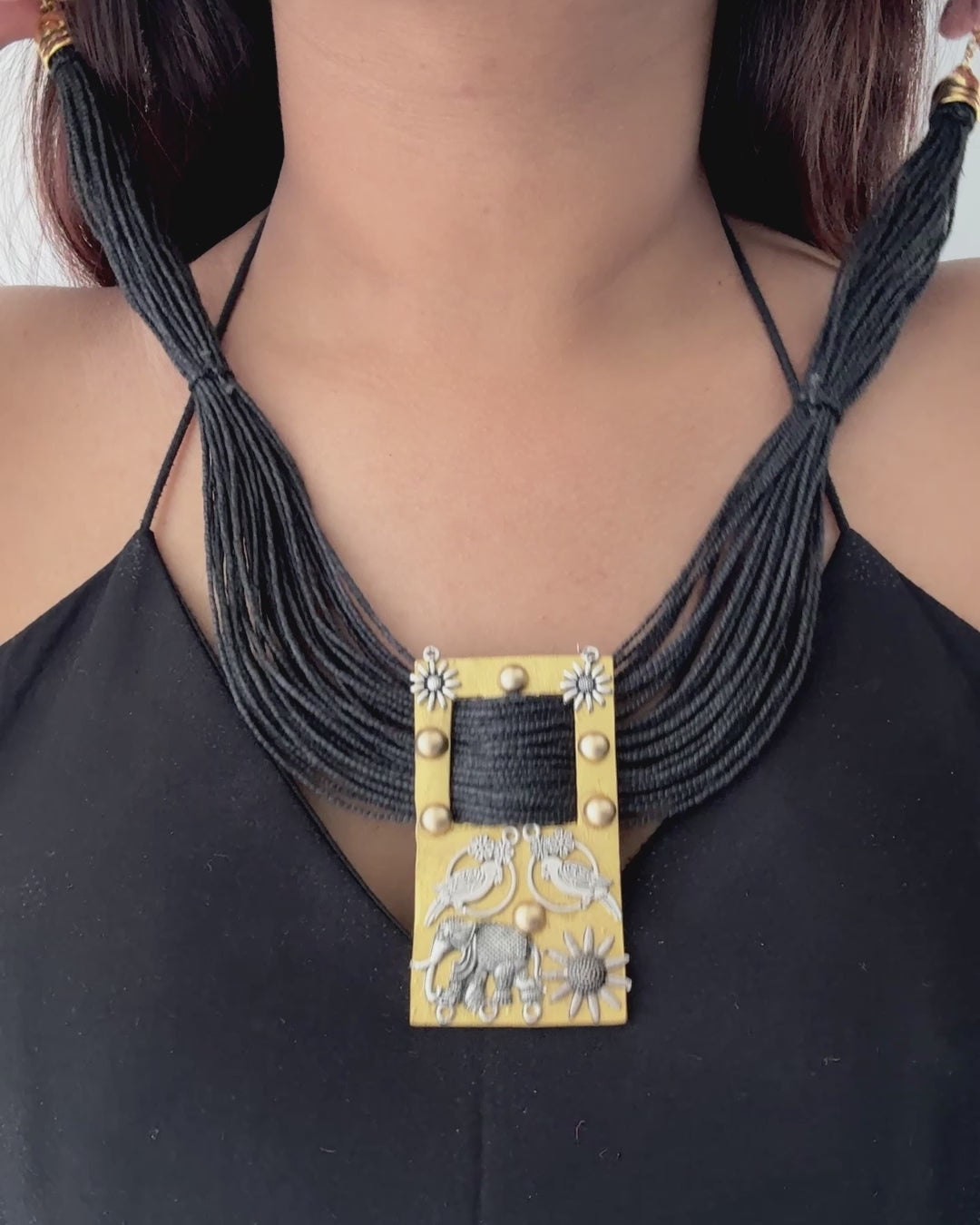 Mishri Black Jute Necklace