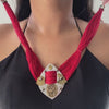 Aruna Dual-tone Red Jute Necklace