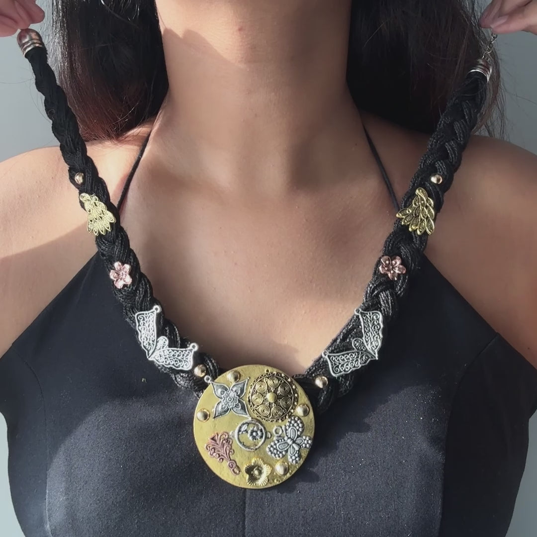 Adamya Black Jute Necklace