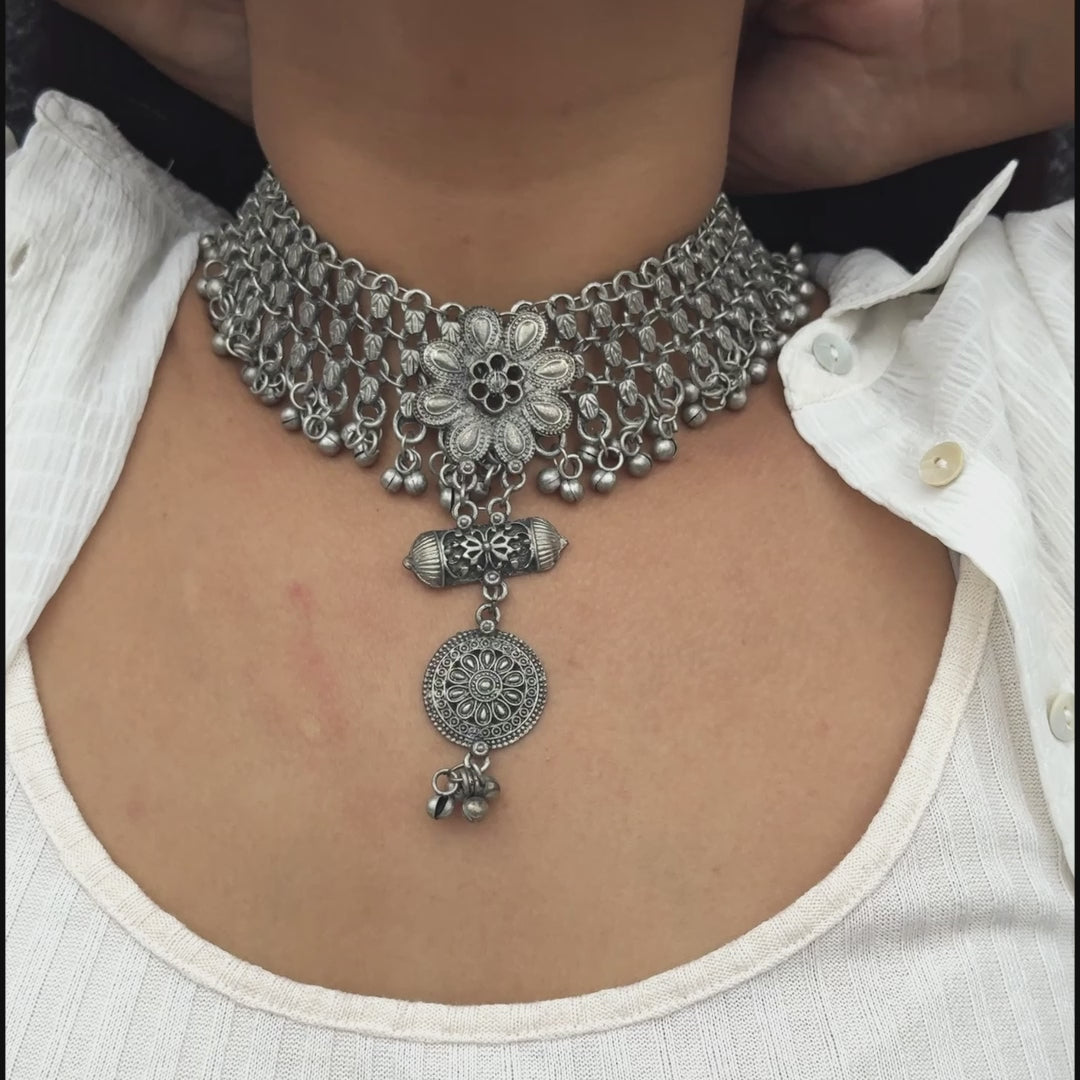 Nandini Oxidised Choker Set