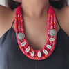 Bandhani Red Necklace Set