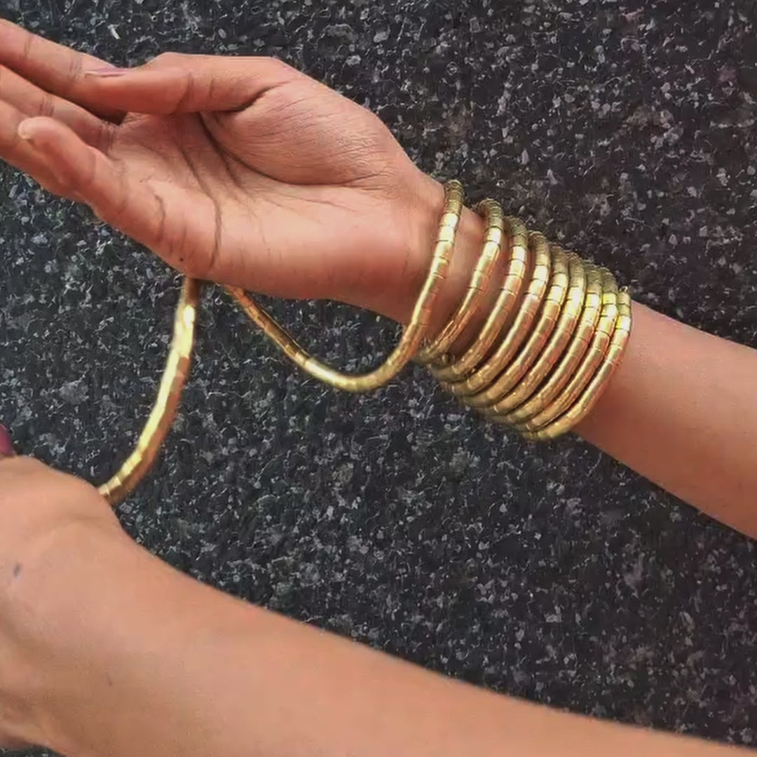 Golden Spiral Bangle - (Set of 10)